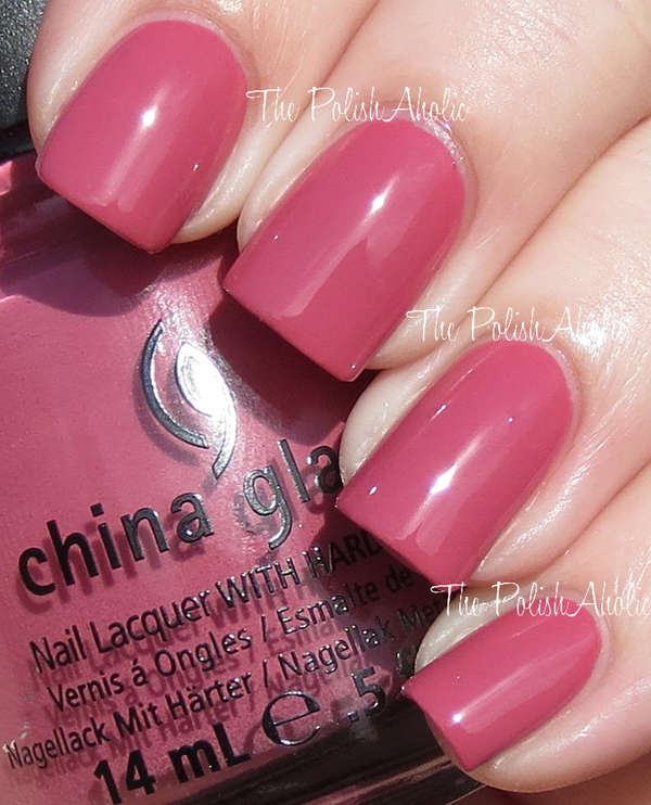 Nail polish swatch / manicure of shade China Glaze Life is Rosy