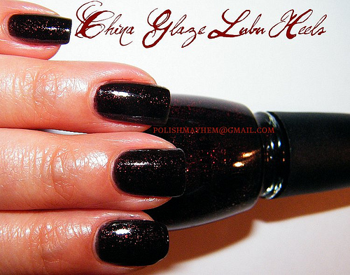 Nail polish swatch / manicure of shade China Glaze Lubu Heels