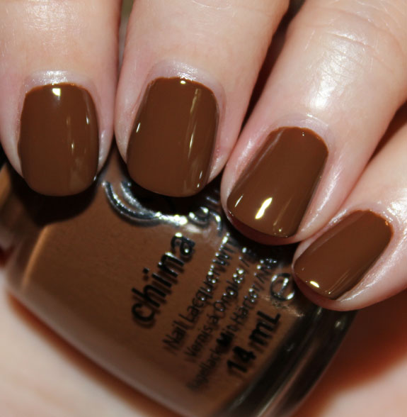 Nail polish swatch / manicure of shade China Glaze Mahogany Magic