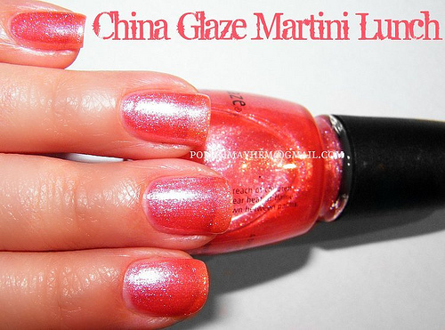 Nail polish swatch / manicure of shade China Glaze Martini Lunch