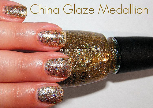 Nail polish swatch / manicure of shade China Glaze Medallion