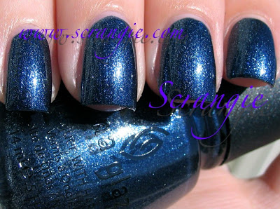 Nail polish swatch / manicure of shade China Glaze Midnight Mission