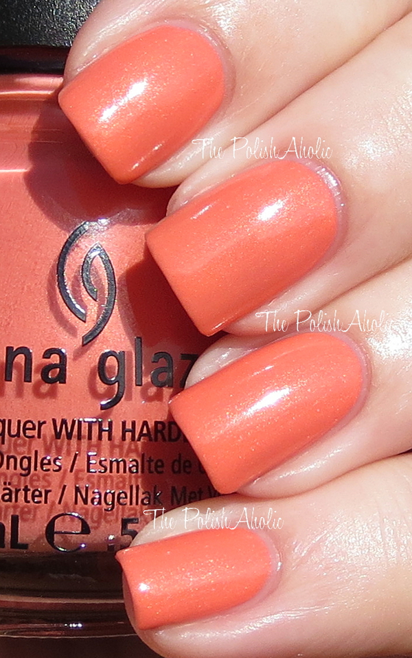 Nail polish swatch / manicure of shade China Glaze Mimosas Before Manis