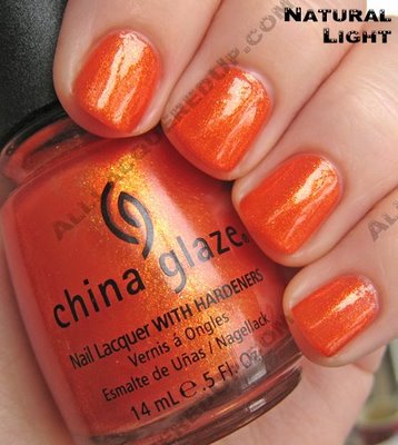 Nail polish swatch / manicure of shade China Glaze Orange Marmalade