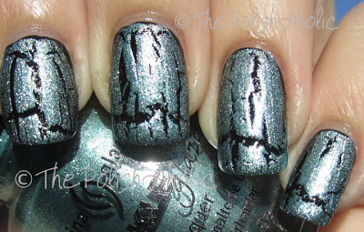 Nail polish swatch / manicure of shade China Glaze Oxidized Aqua