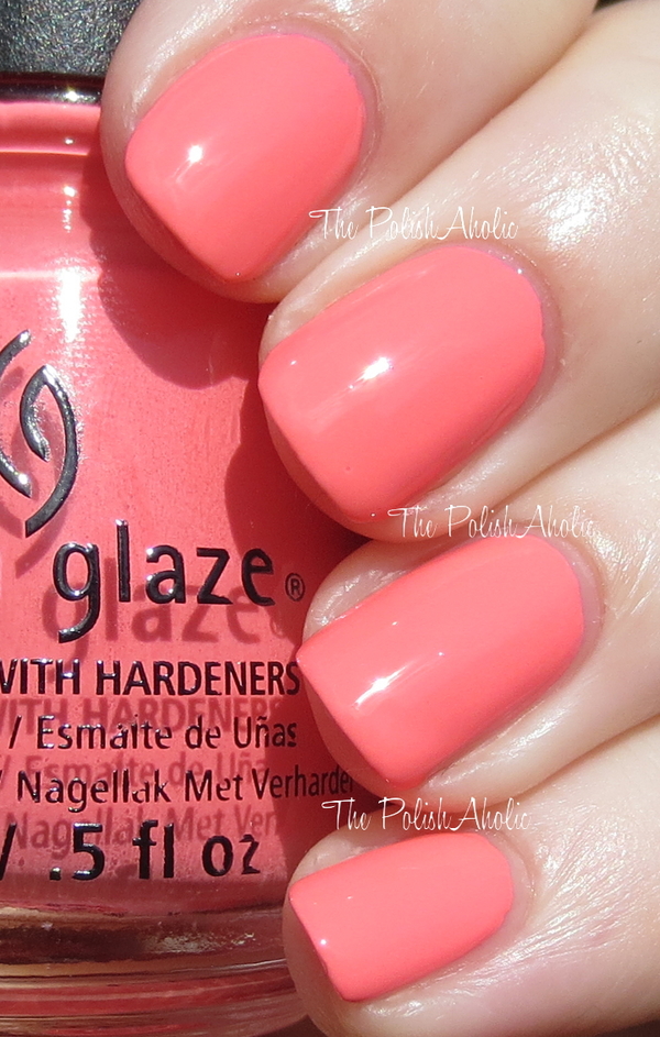 Nail polish swatch / manicure of shade China Glaze Petal to the Metal