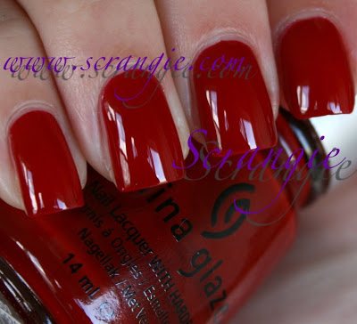 Nail polish swatch / manicure of shade China Glaze Phat Santa