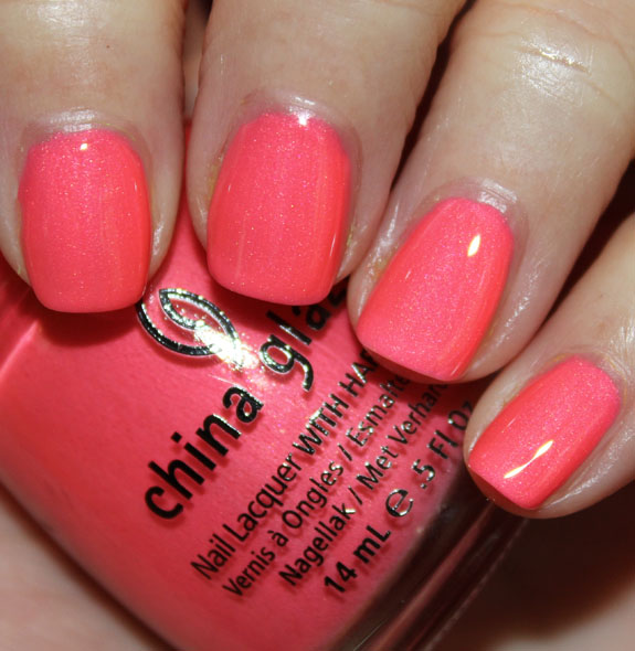 Nail polish swatch / manicure of shade China Glaze Pink Plumeria