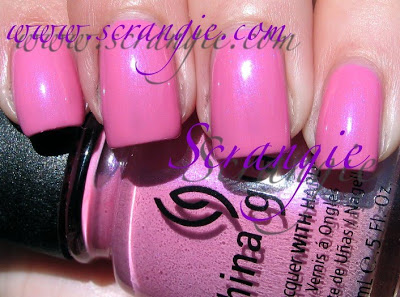 Nail polish swatch / manicure of shade China Glaze Pink Underground