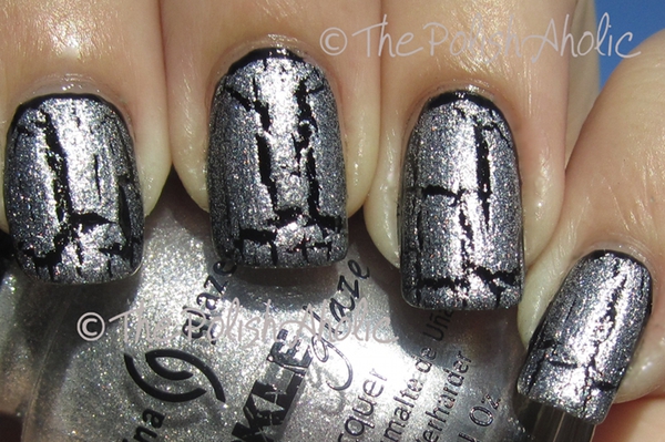 Nail polish swatch / manicure of shade China Glaze Platinum Pieces