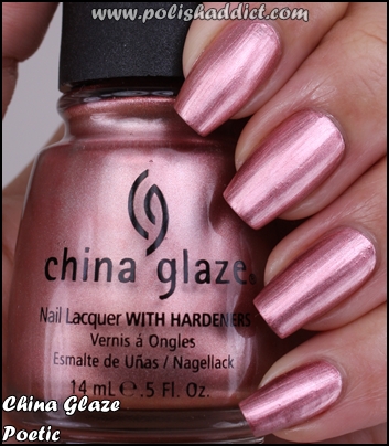 Nail polish swatch / manicure of shade China Glaze Poetic