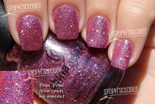 Nail polish swatch / manicure of shade China Glaze Pom Pom