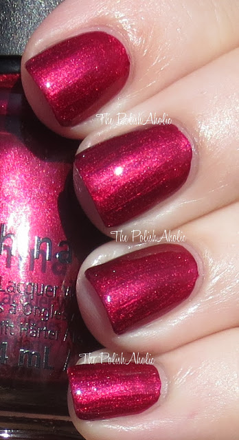 Nail polish swatch / manicure of shade China Glaze Red-Y and Willing