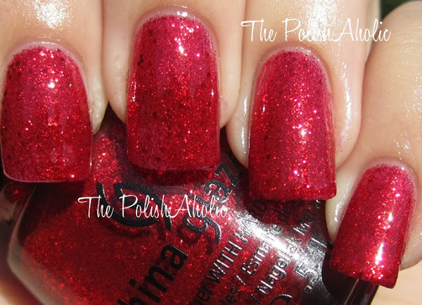 Nail polish swatch / manicure of shade China Glaze Ring in the Red