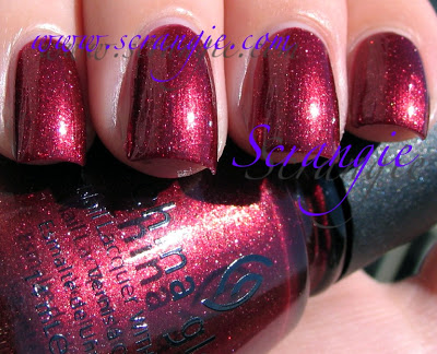 Nail polish swatch / manicure of shade China Glaze Riveter Rouge