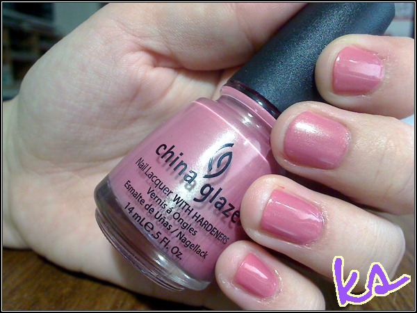 Nail polish swatch / manicure of shade China Glaze Rose Tea