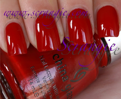 Nail polish swatch / manicure of shade China Glaze Ruby Deer