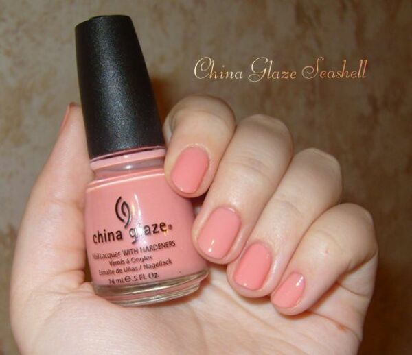 Nail polish swatch / manicure of shade China Glaze Seashell
