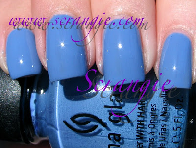 Nail polish swatch / manicure of shade China Glaze Secret Peri-Wink-le