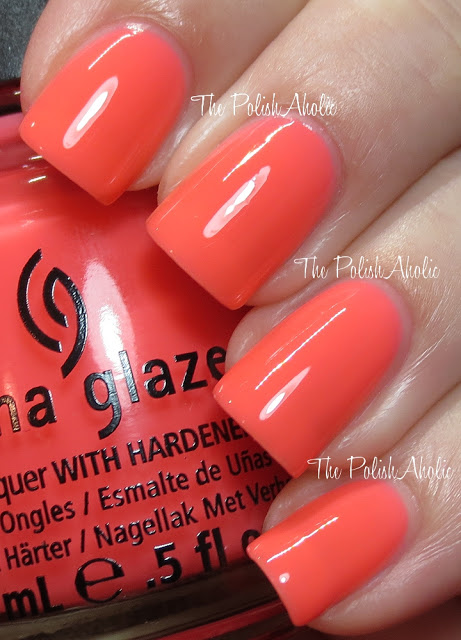 Nail polish swatch / manicure of shade China Glaze Shell-o
