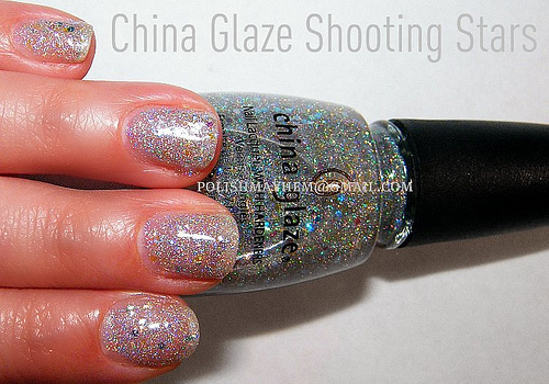 Nail polish swatch / manicure of shade China Glaze Shooting Stars