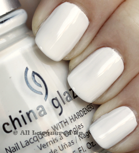 Nail polish swatch / manicure of shade China Glaze Snow
