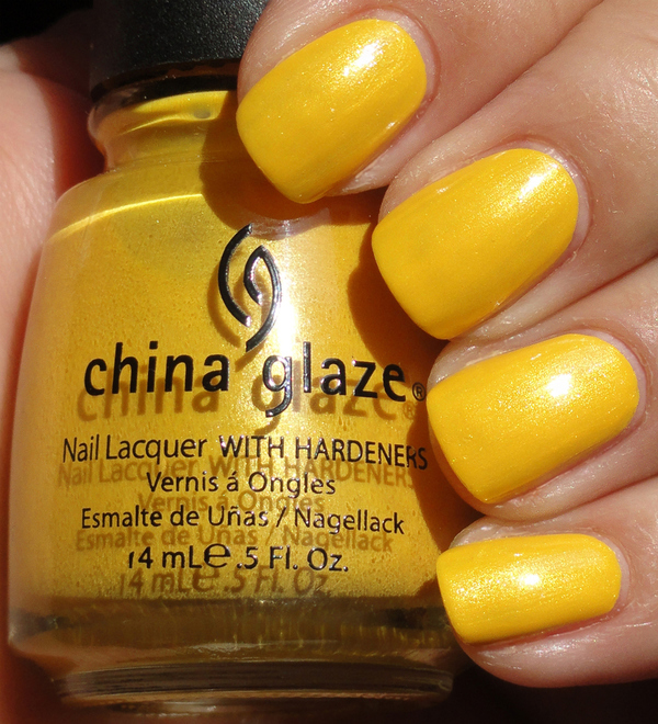 Nail polish swatch / manicure of shade China Glaze Solar Power