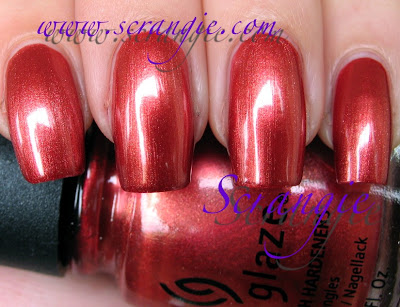 Nail polish swatch / manicure of shade China Glaze Street Racing