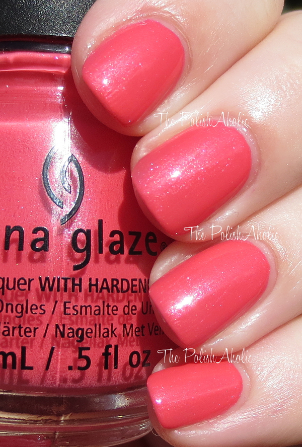 Nail polish swatch / manicure of shade China Glaze Strike a Rose