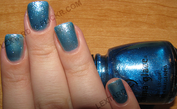 Nail polish swatch / manicure of shade China Glaze Stroke of Midnight