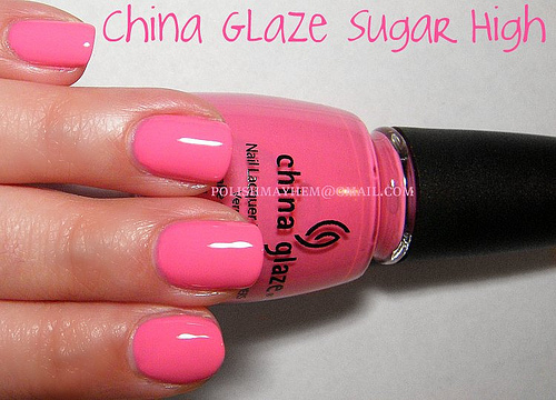 Nail polish swatch / manicure of shade China Glaze Sugar High
