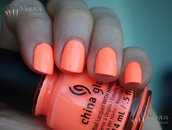 Nail polish swatch / manicure of shade China Glaze Sun of a Peach