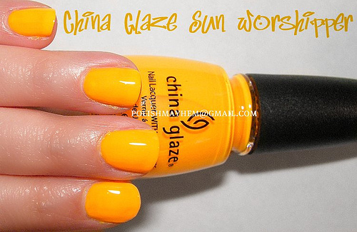 Nail polish swatch / manicure of shade China Glaze Sun Worshiper