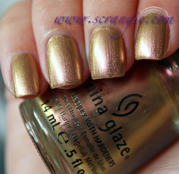 Nail polish swatch / manicure of shade China Glaze Swanky Silk