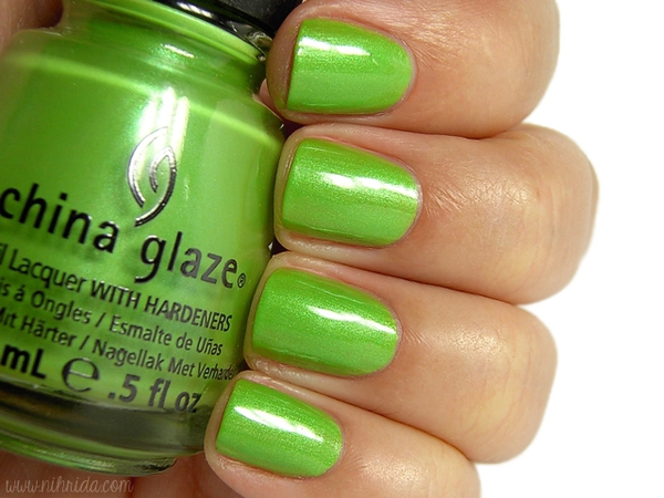 Nail polish swatch / manicure of shade China Glaze Tree Hugger