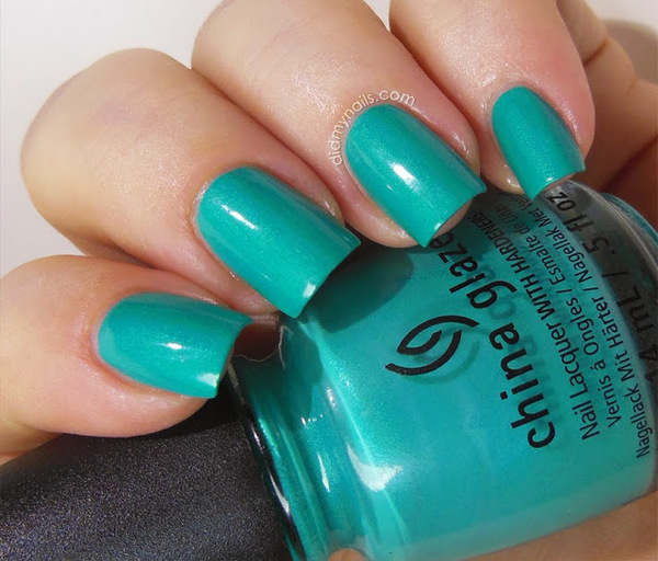 Nail polish swatch / manicure of shade China Glaze Turned Up Turquoise