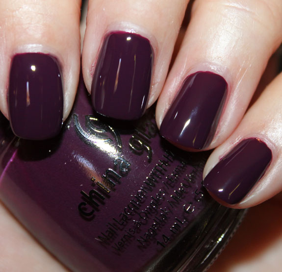 Nail polish swatch / manicure of shade China Glaze Urban-Night