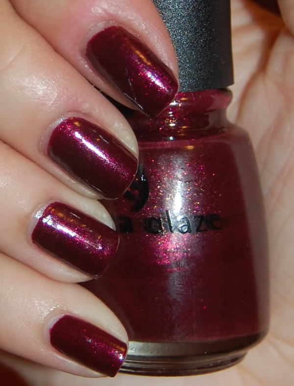 Nail polish swatch / manicure of shade China Glaze Vampy