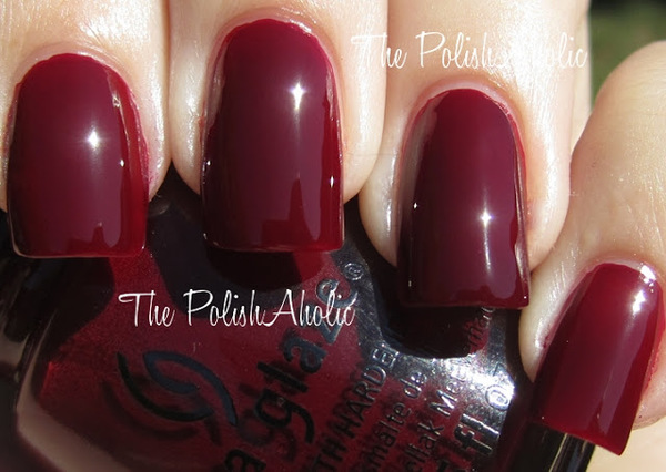 Nail polish swatch / manicure of shade China Glaze Velvet Bow