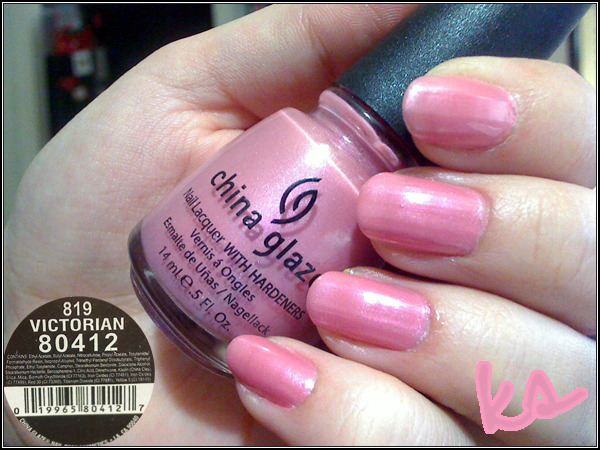 Nail polish swatch / manicure of shade China Glaze Victorian