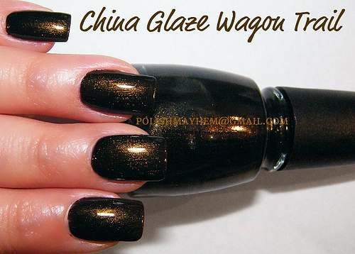 Nail polish swatch / manicure of shade China Glaze Wagon Trail