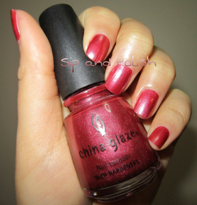 Nail polish swatch / manicure of shade China Glaze Warm Sable