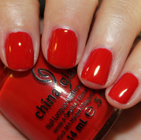 Nail polish swatch / manicure of shade China Glaze With Love