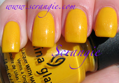 Nail polish swatch / manicure of shade China Glaze Yell-O-Neil