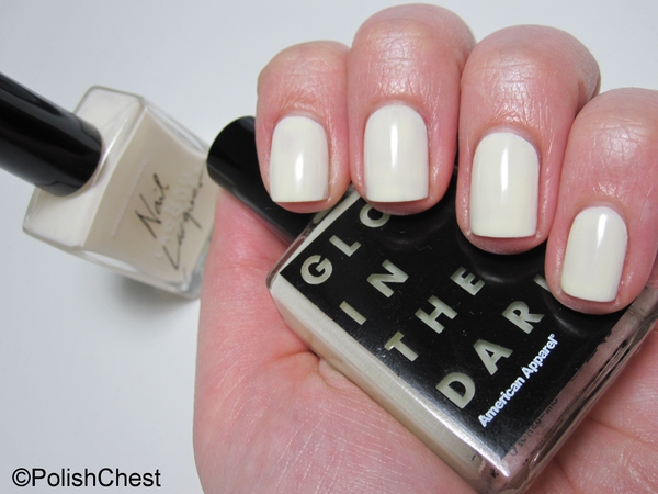 Nail polish swatch / manicure of shade American Apparel Moon