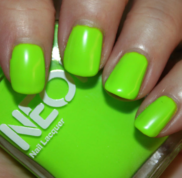 Nail polish swatch / manicure of shade American Apparel Neon Green