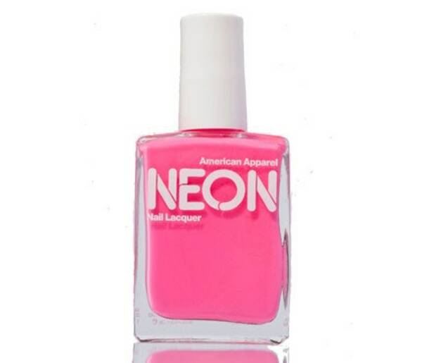 Nail polish swatch / manicure of shade American Apparel Neon Pink