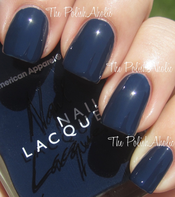 Nail polish swatch / manicure of shade American Apparel Passport Blue