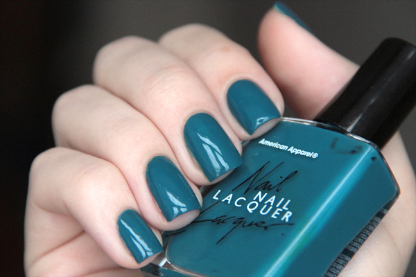 Nail polish swatch / manicure of shade American Apparel Peacock