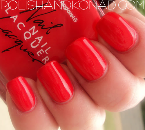 Nail polish swatch / manicure of shade American Apparel Poppy